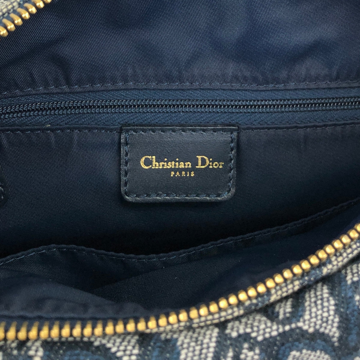 Christian Dior Trotter Small Boston bag Handbag Navy Vintage nt87zs