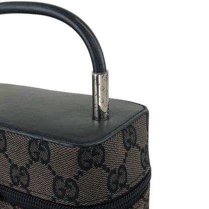 GUCCI GG Canvas Handbag Vanity bag Black Vintage px6678