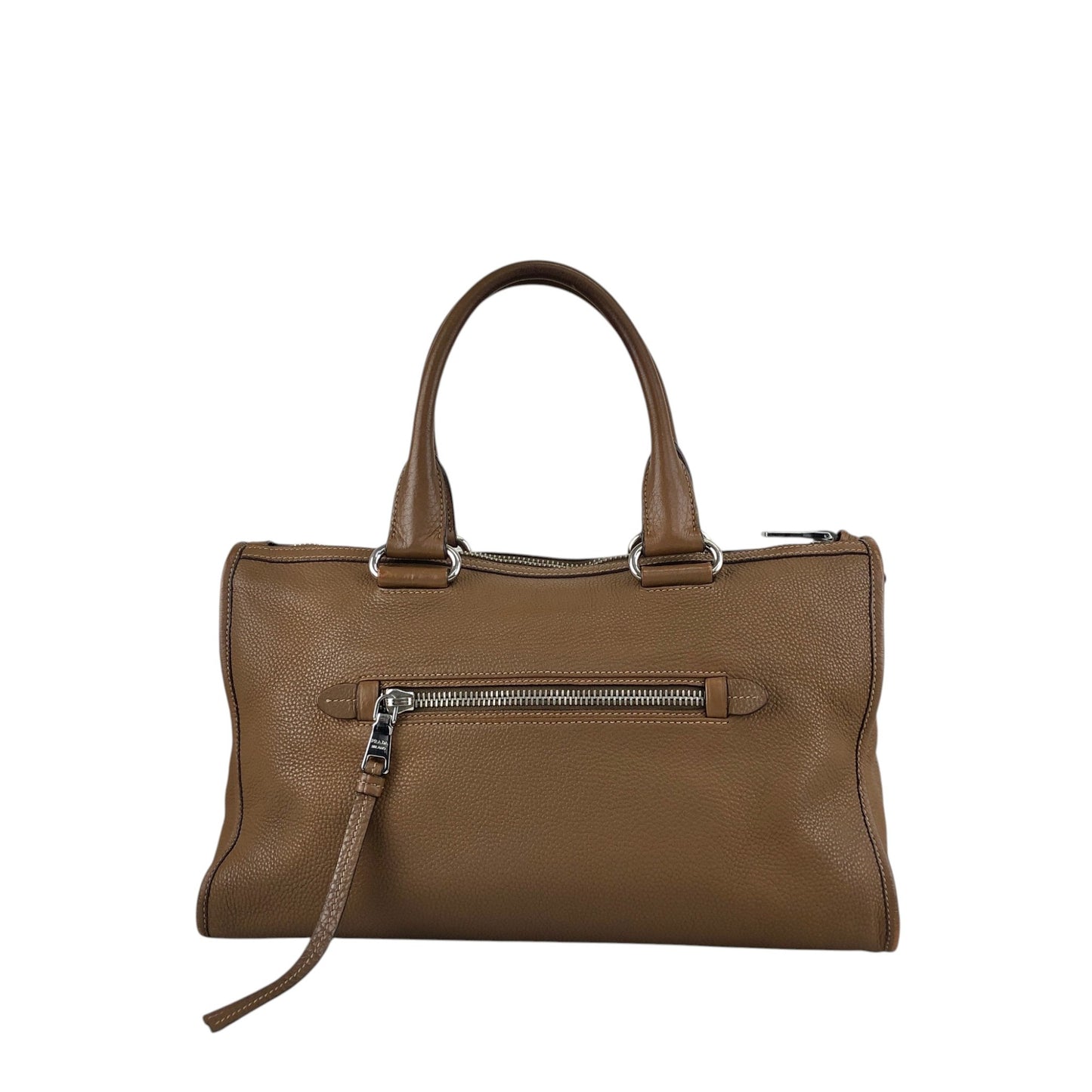 PRADA VITELLO PHENIX Two-way Handbag Shoulder bag Brown BL0805 Vintage 2rpjby