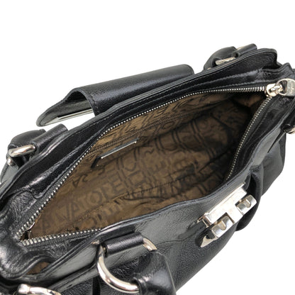 Salvatore Ferragamo Gancini Handbag Black Vintage mfbzax