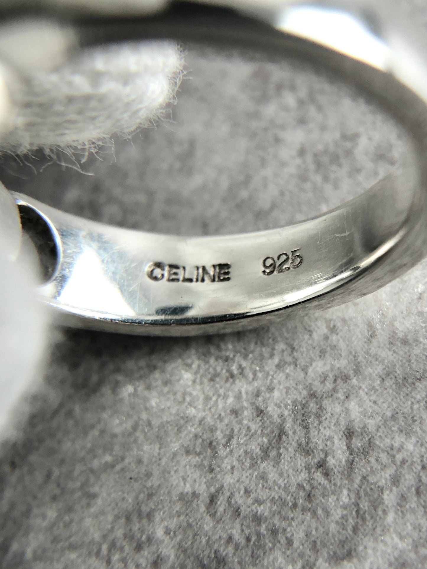 CELINE Triomphe SIRVER925 Ring Silver Vintage 8n5auu