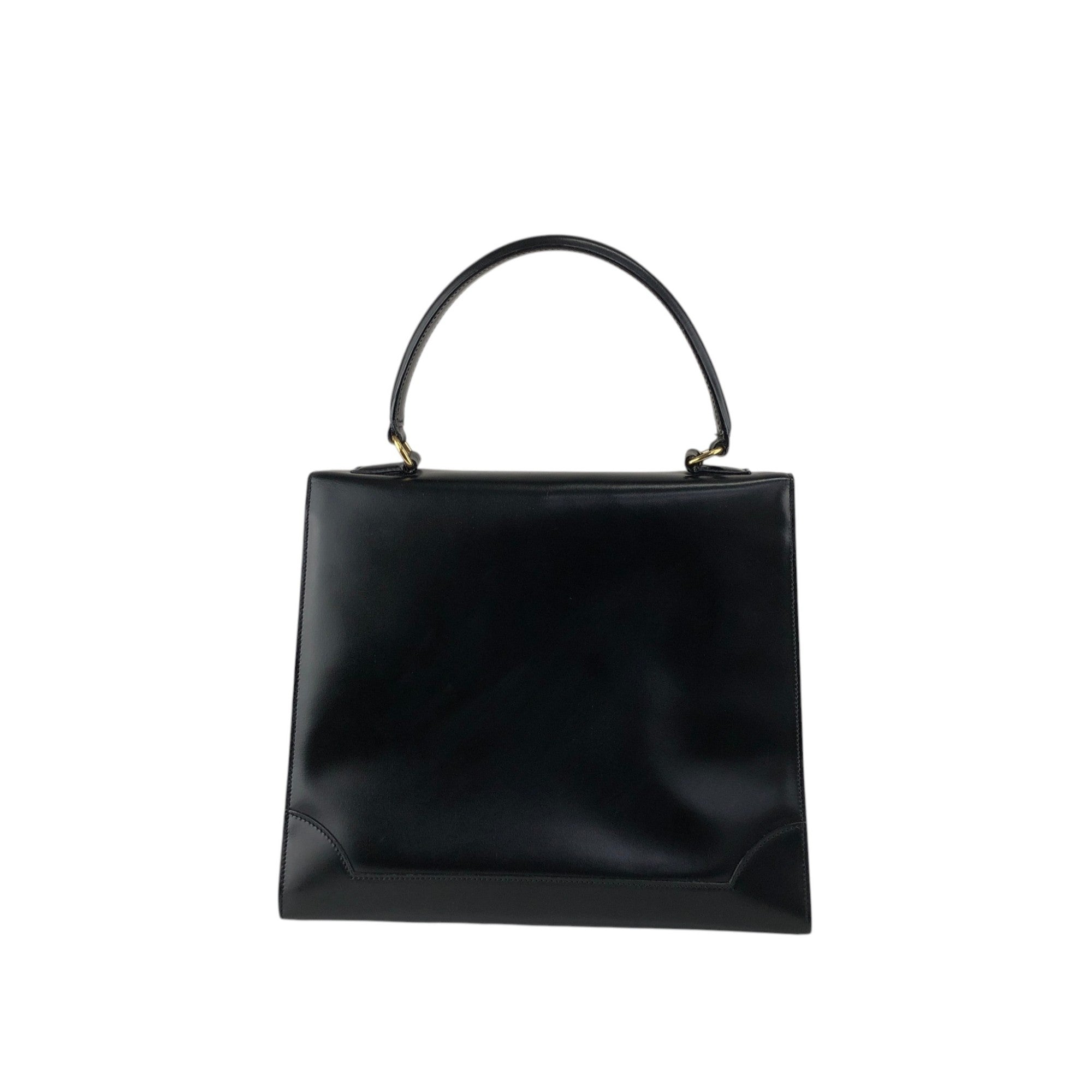CELINE Gancini Toggle Clasp Handbag Black Vintage gpjwxc
