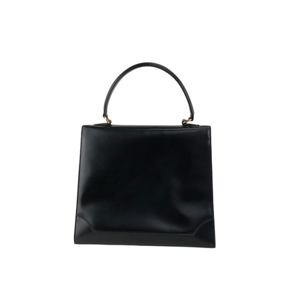 CELINE Gancini Toggle Clasp Handbag Black Vintage gpjwxc