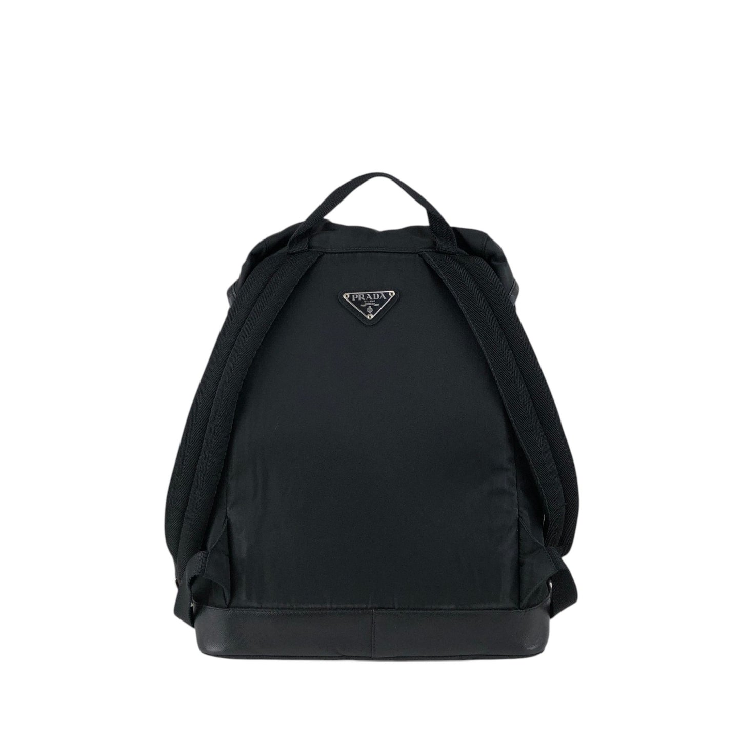 PRADA Tessuto Triangle Logo Backpack Black Vintage cdmpeg
