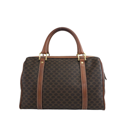 CELINE Macadam Blason Handbag Boston bag Brown Vintage w8k28k