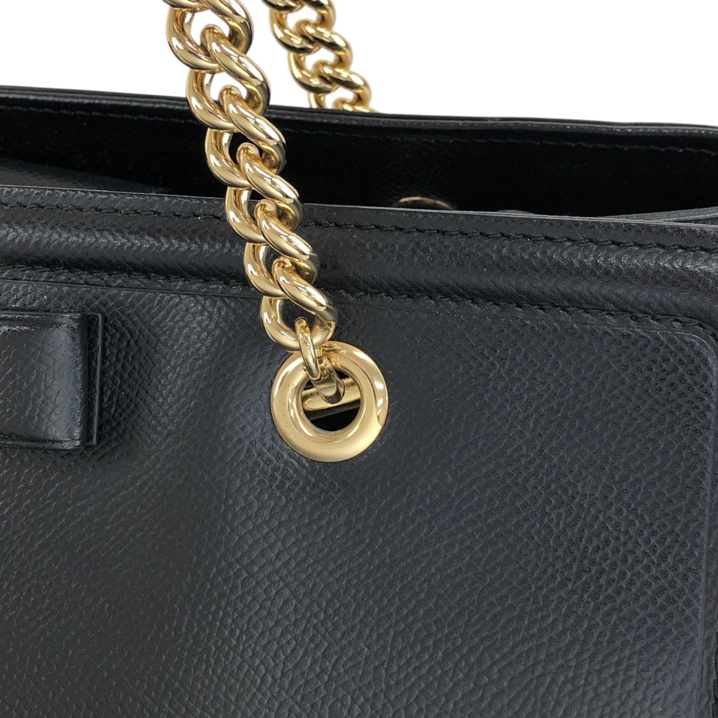 Salvatore Ferragamo Vala Chain Shoulder bag Handbag Black Vintage 3bmif6
