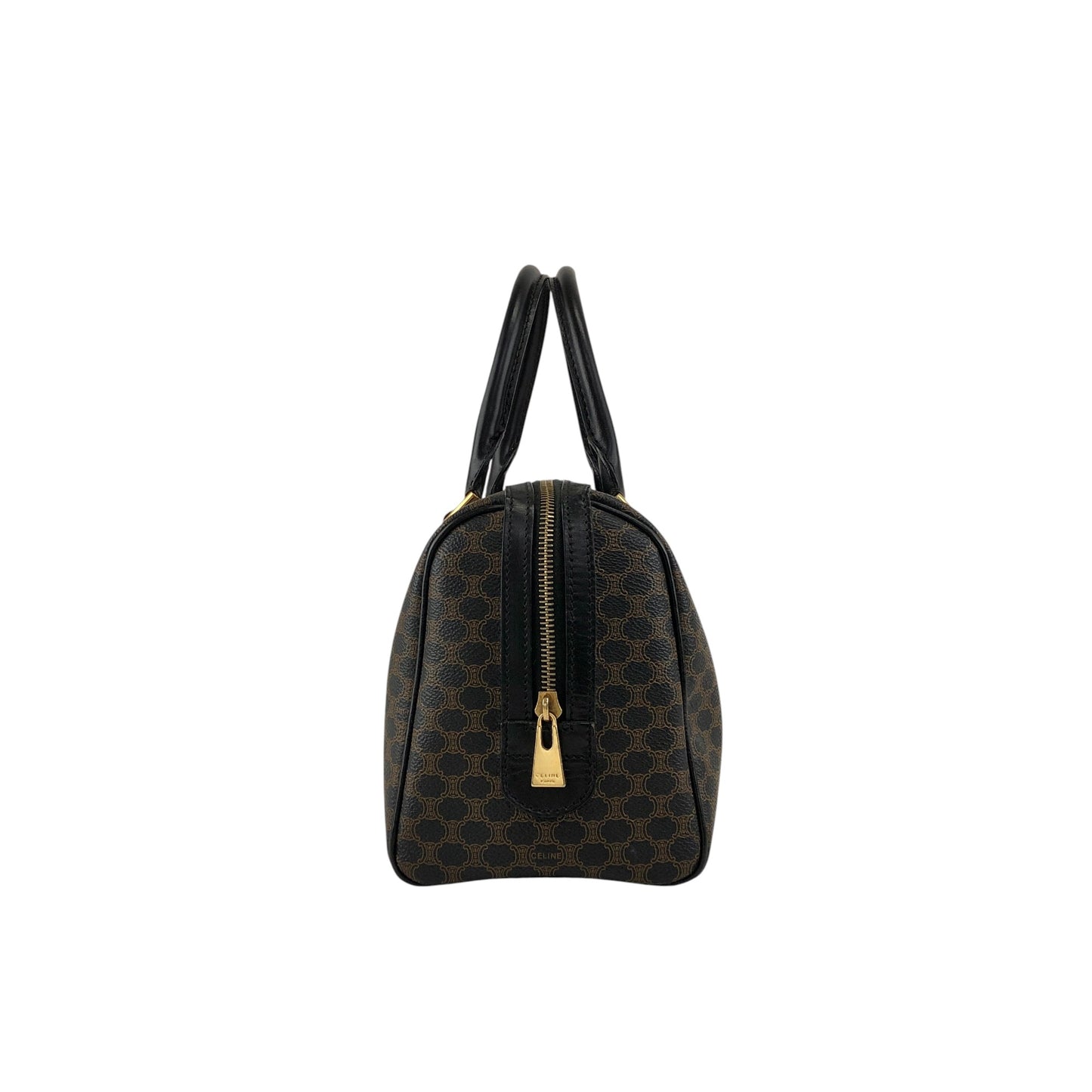 CELINE Macadam Blason Two-way Small Boston bag Shoulder bag Black Vintage xawpgz