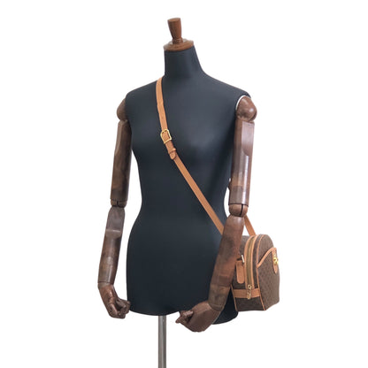 CELINE Macadam Gancini Shoulder bag Brown Vintage yasetm