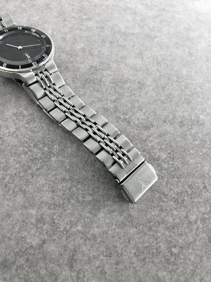 Yves Saint Laurent YSL Logo Watch Silver Vintage rshuab