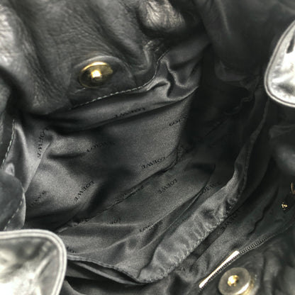 LOEWE Anagram Leather Drawstring Shoulder bag Black Vintage x4arek