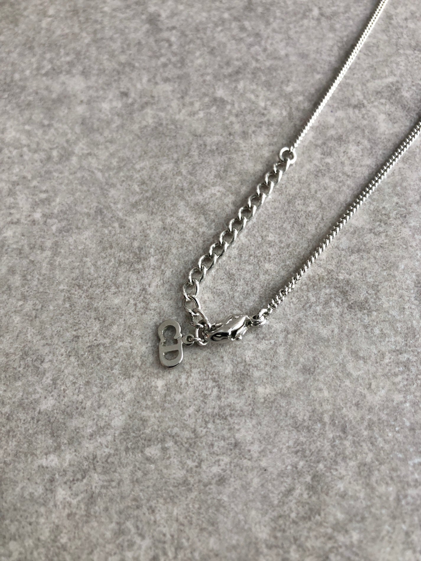 Christian Dior Handcuffs Motif Necklace Silver Vintage cnsnxp