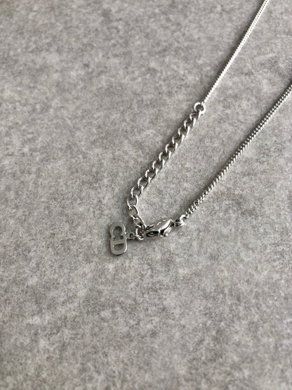 Christian Dior Handcuffs Motif Necklace Silver Vintage cnsnxp