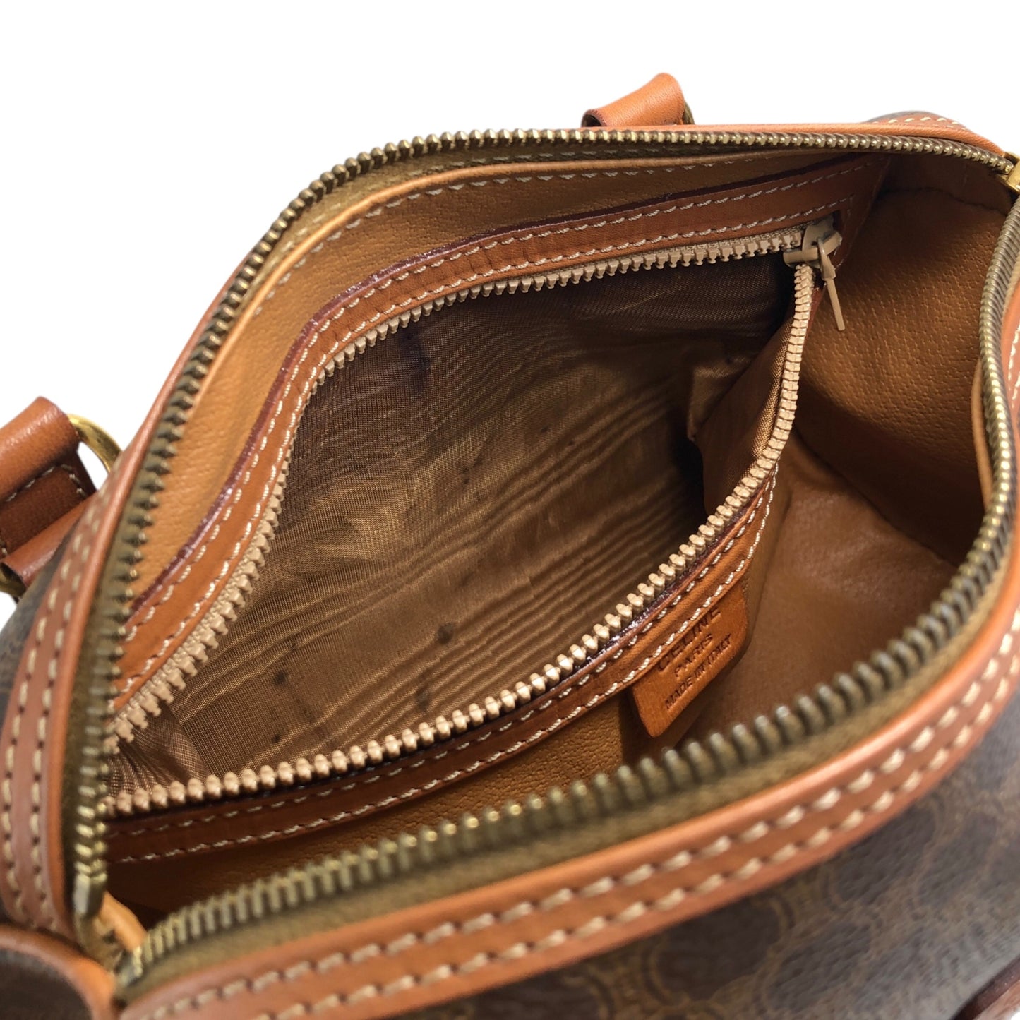 CELINE Macadam Blason Handbag Brown Vintage vkp6jp