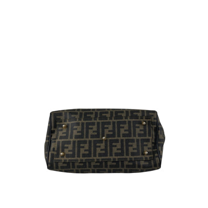 FENDI Zucca Logo Small Boston bag Handbag Black Vintage cf6xpb