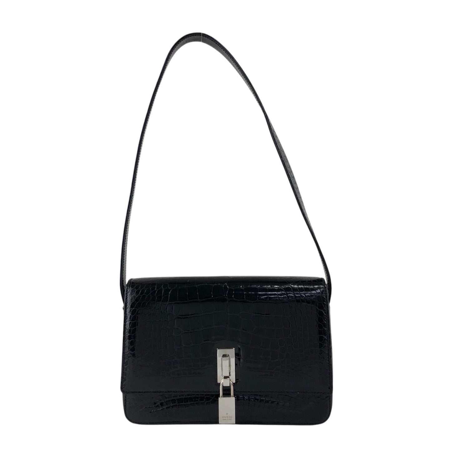 GUCCI Logo Shoulder bag Black Vintage is2idc