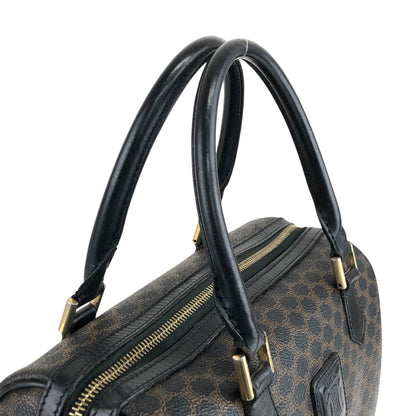 CELINE Macadam Blason Two-way Handbag Shoulder bag Black Vintage a45rtr