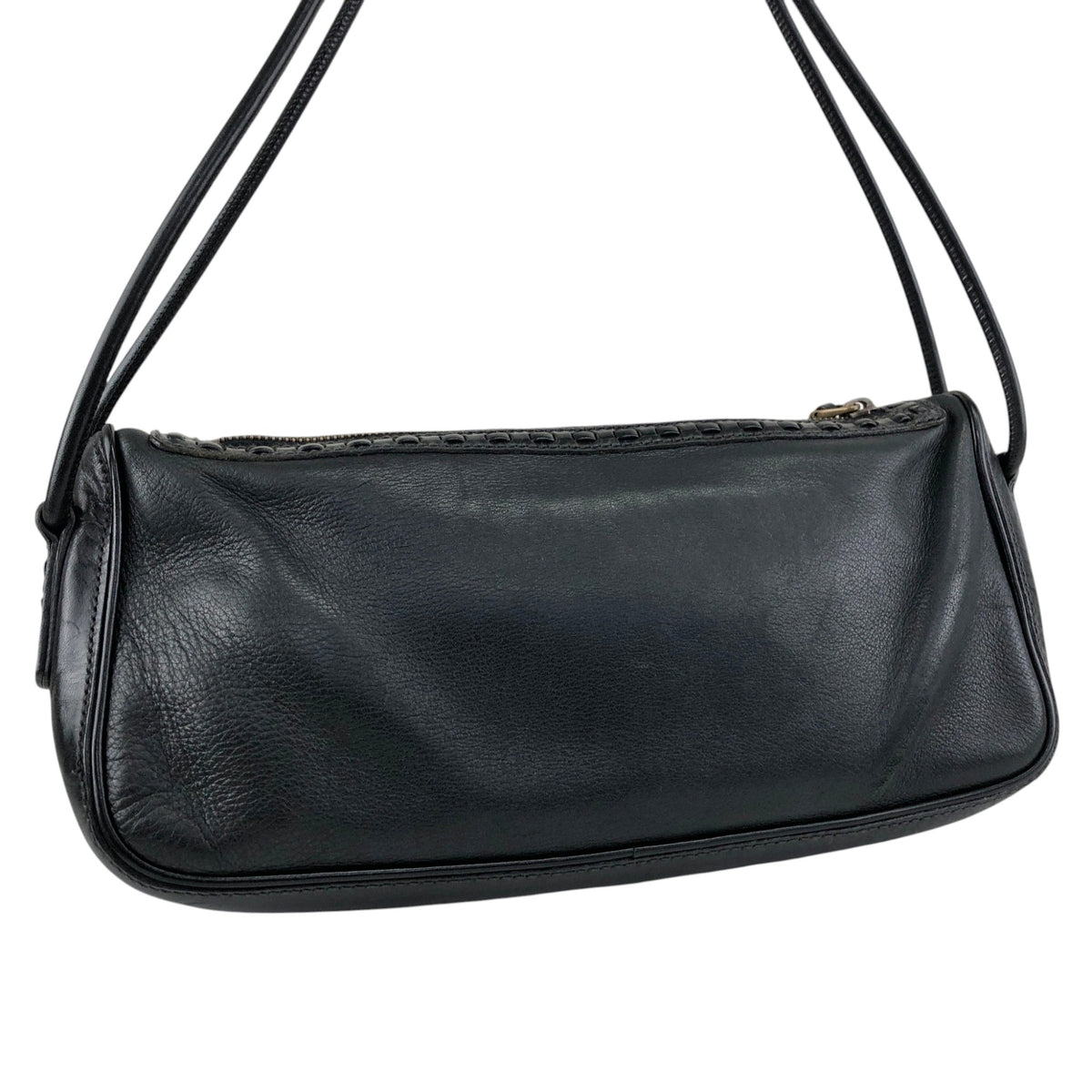 GUCCI Logo Embossed Shoulder bag Black Vintage zvzcf8