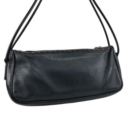 GUCCI Logo Embossed Shoulder bag Black Vintage zvzcf8