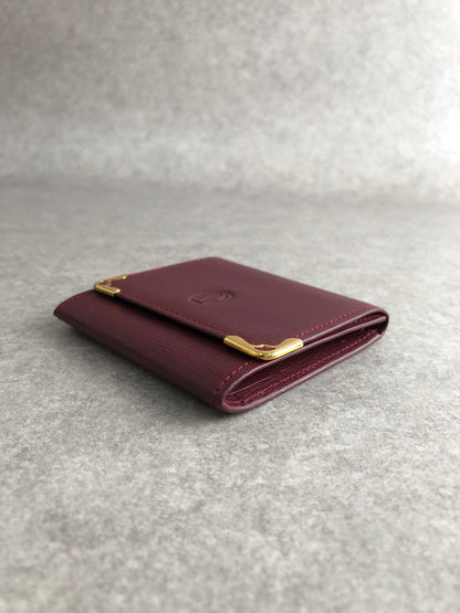 Cartier Logo Coin Purse Bordeaux Vintage 7pxaxi
