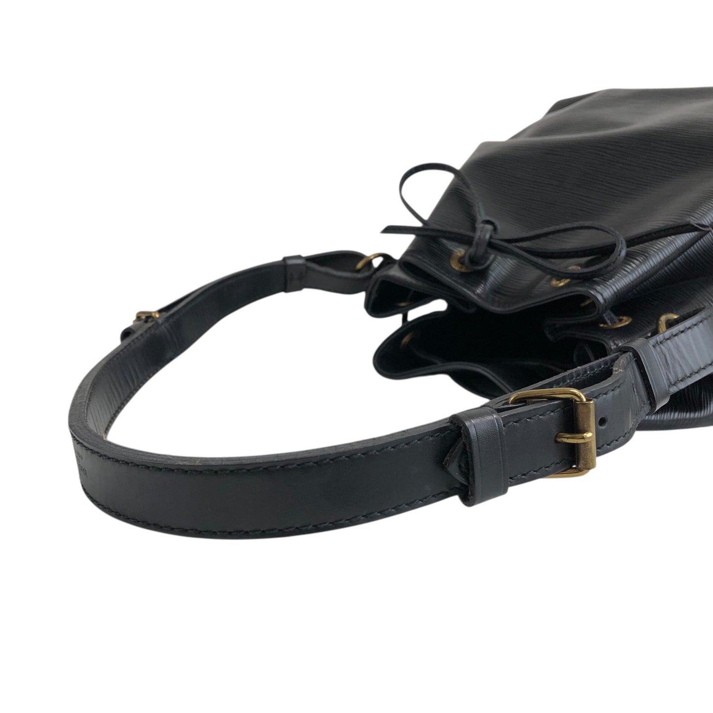 LOUIS VUITTON Epi Drawstring Shoulder bag Black Vintage jpzhvn