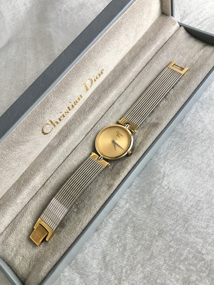 Christian Dior Logo Quartz Watch Silver 3026 Vintage sxevgu