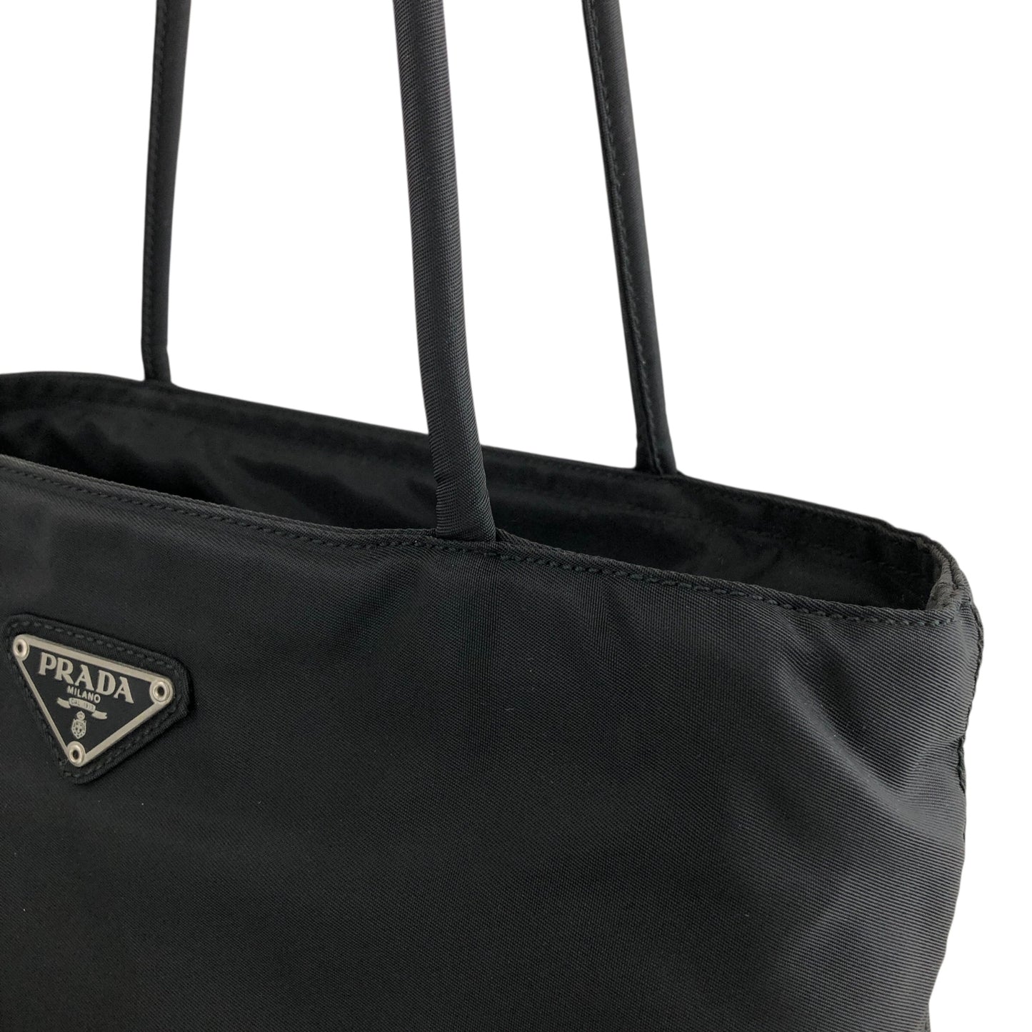 PRADA Tessuto Triangle Logo Totebag Black Vintage 26be6f