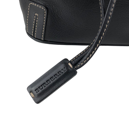 BURBERRY Logo Drawstring Shoulder bag Black Vintage phkwjb