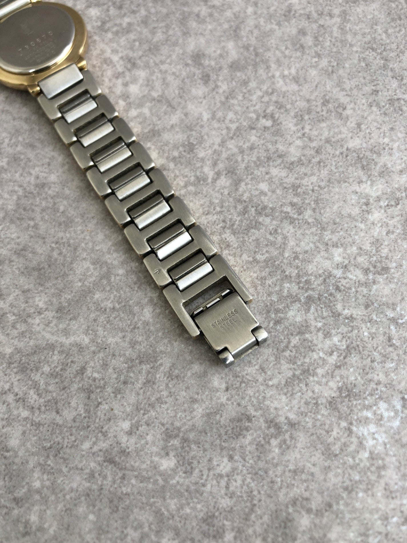 Yves Saint Laurent YSL Logo Watch Silver×Gold Vintage 3vtjxx