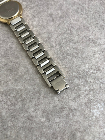 Yves Saint Laurent YSL Logo Watch Silver×Gold Vintage 3vtjxx