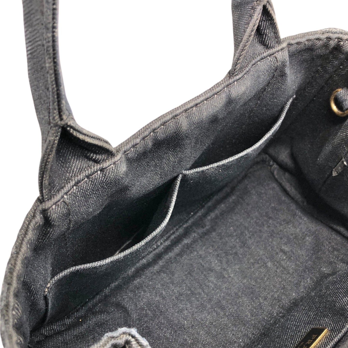 PRADA Canapa Two-way Handbag Shoulder bag Black Vintage ngejs5