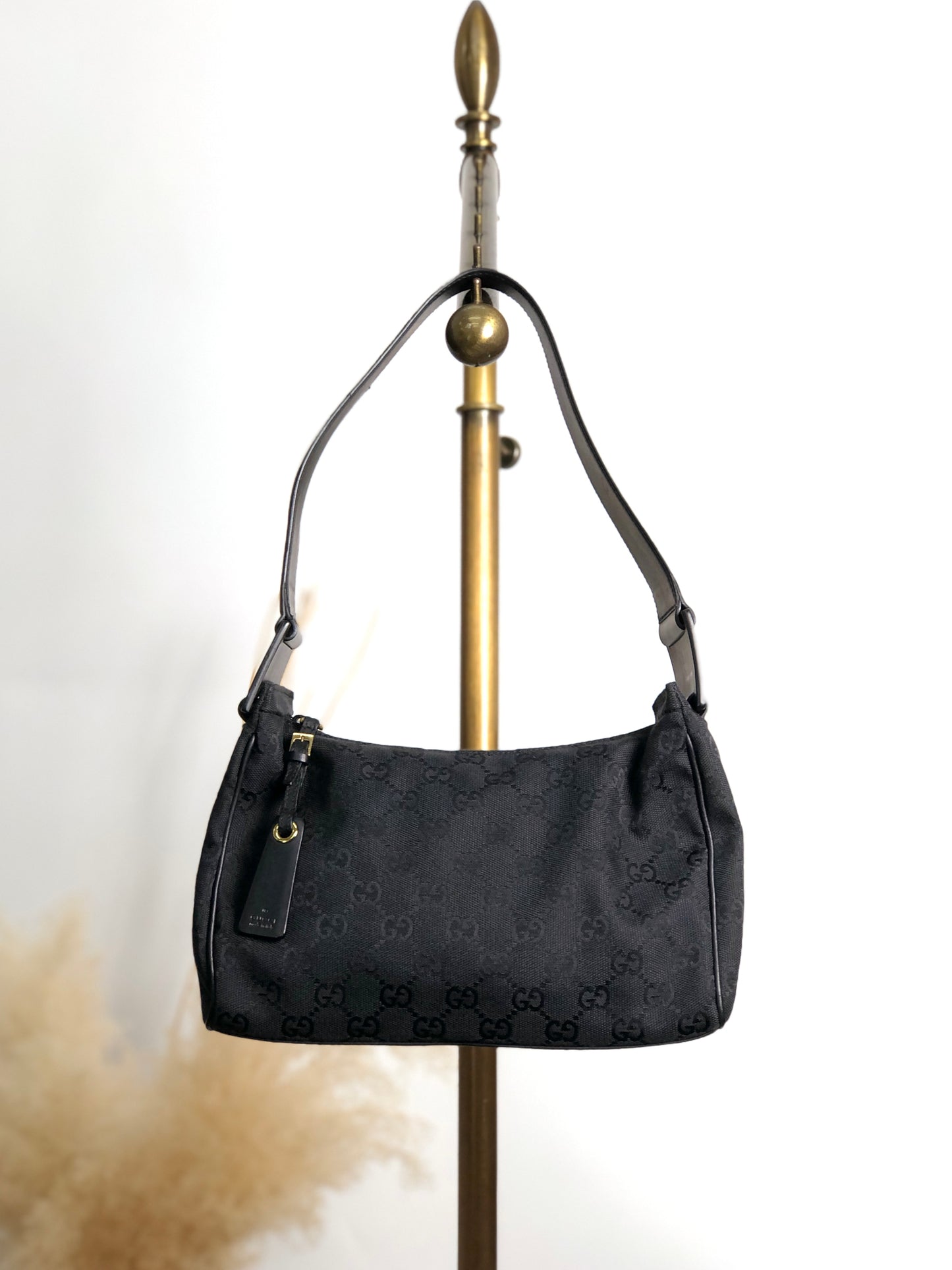 GUCCI GG Canvas Shoulder bag Black Vintage xi6jhz