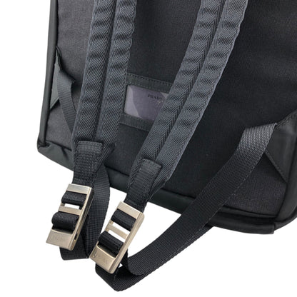 PRADA Tessuto Triangle Logo Backpack Black Vintage wji8cz