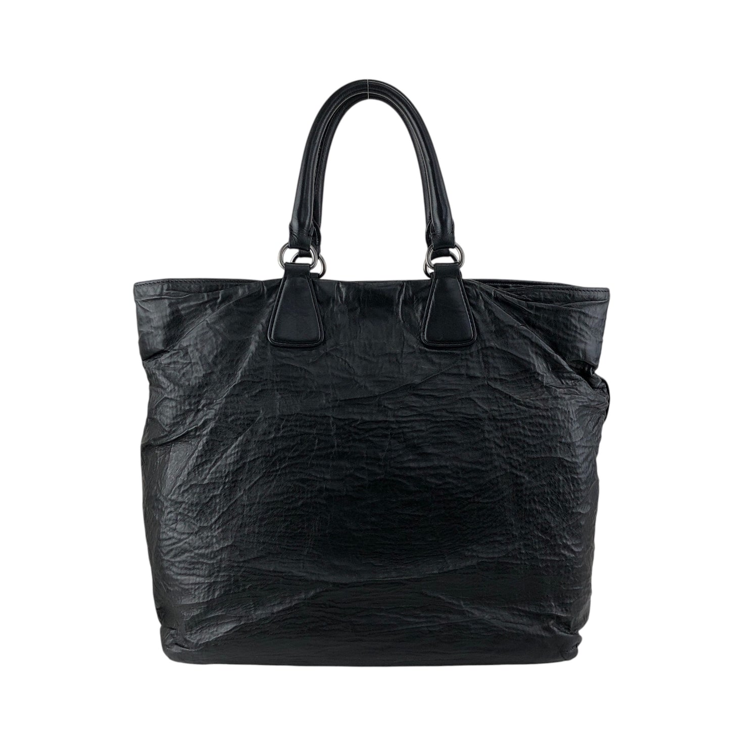 PRADA Logo Two-way Handbag Shoulder bag Black Vintage ctcsm5