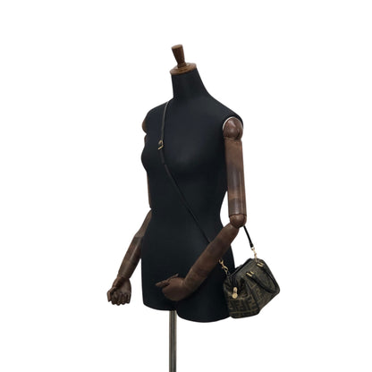 FENDI Zucca Logo Two-way Small Boston bag Shoulder bag Black Vintage v4wjj7