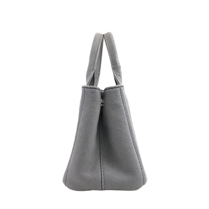 PRADA Canapa Two-way Handbag Shoulder bag Gray Vintage eyughm