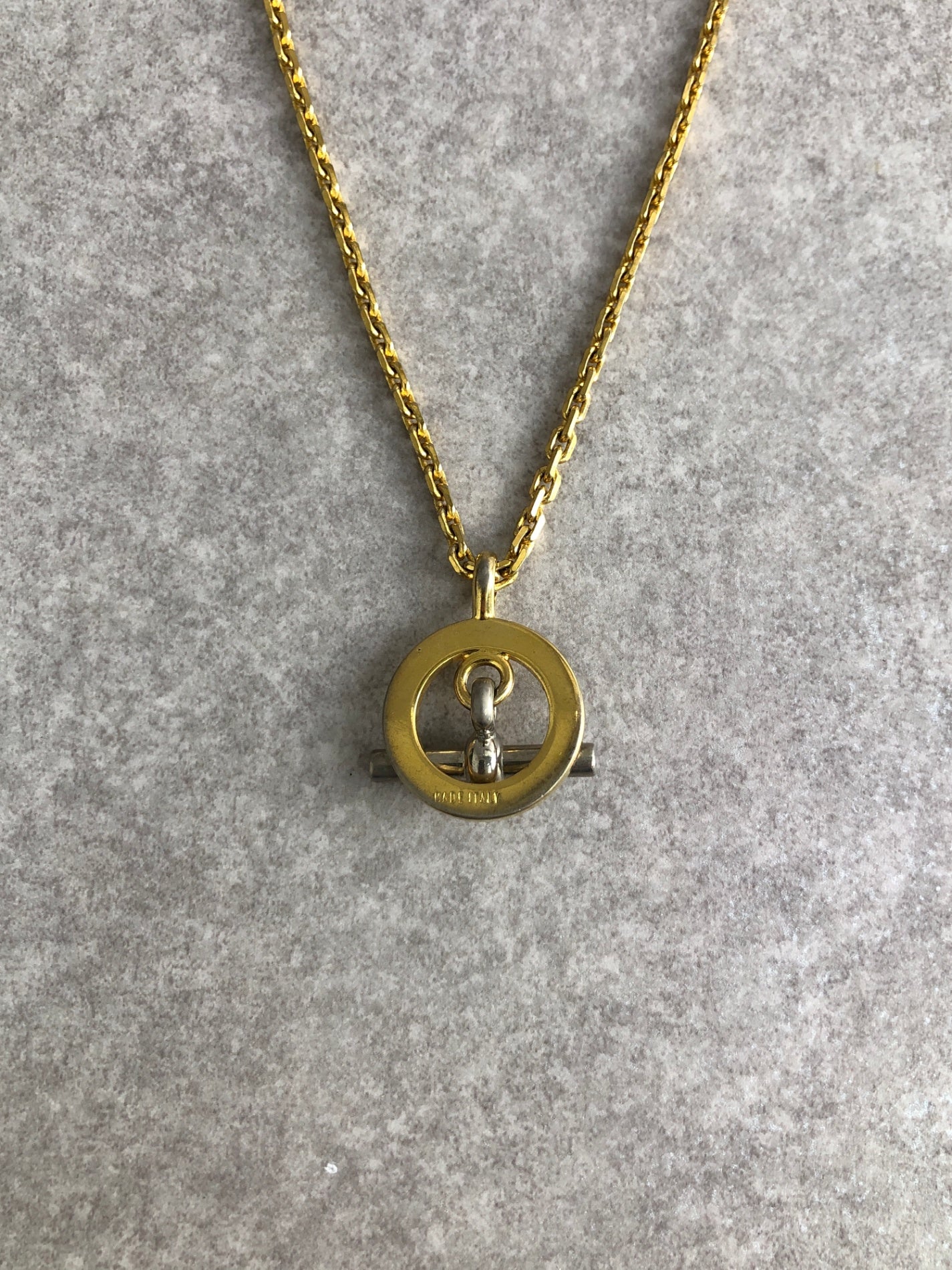 CELINE Toggle Clasp Necklace Gold Vintage b7y8ap