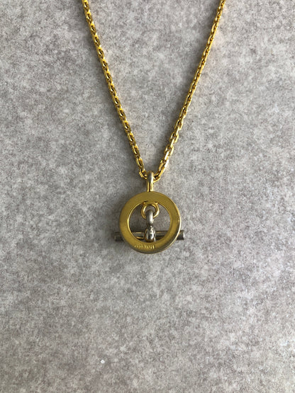CELINE Toggle Clasp Necklace Gold Vintage b7y8ap