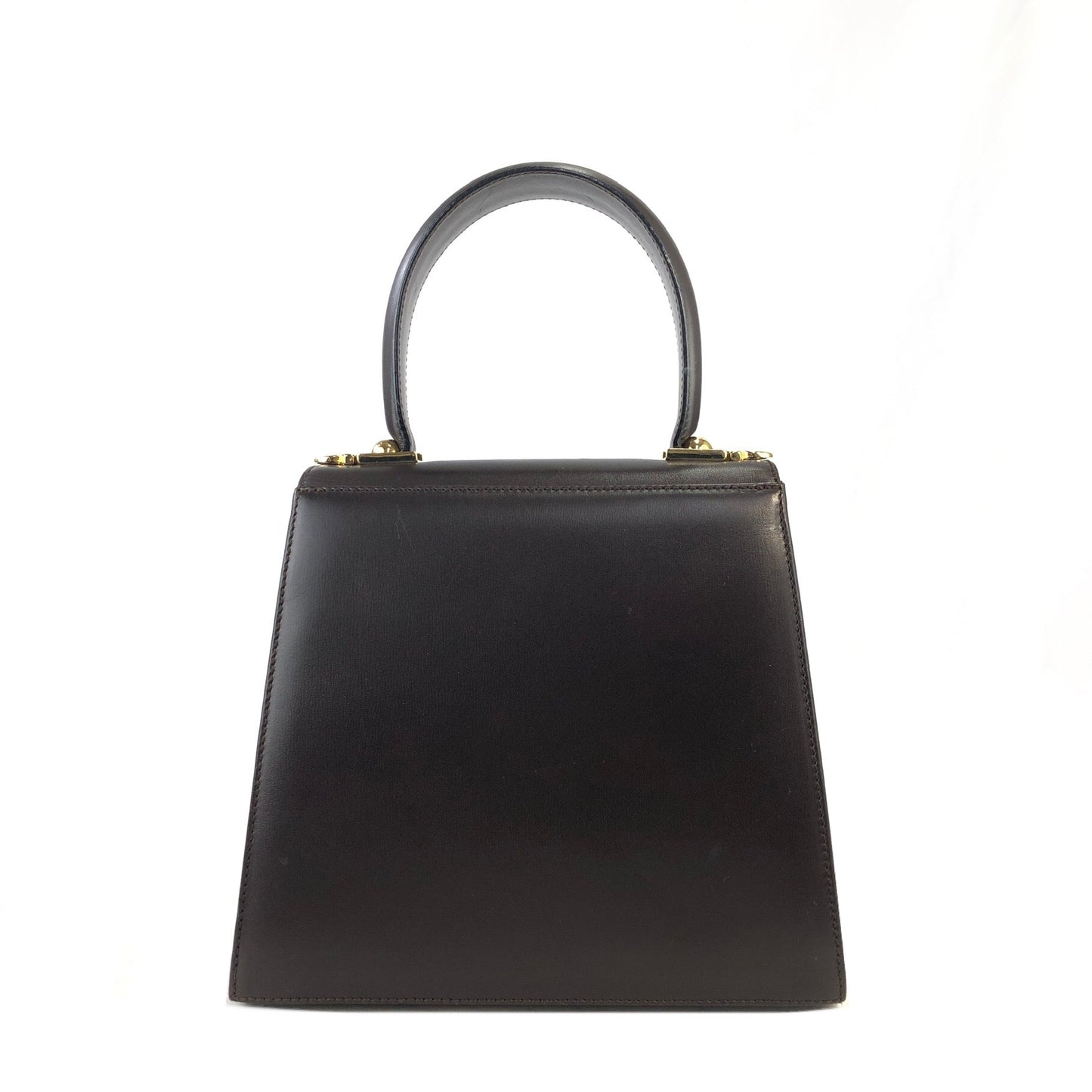 Salvatore Ferragamo Gancini Leather Two-way Handbag Crossbody Shoulder bag Brown Vintage k3zp2e