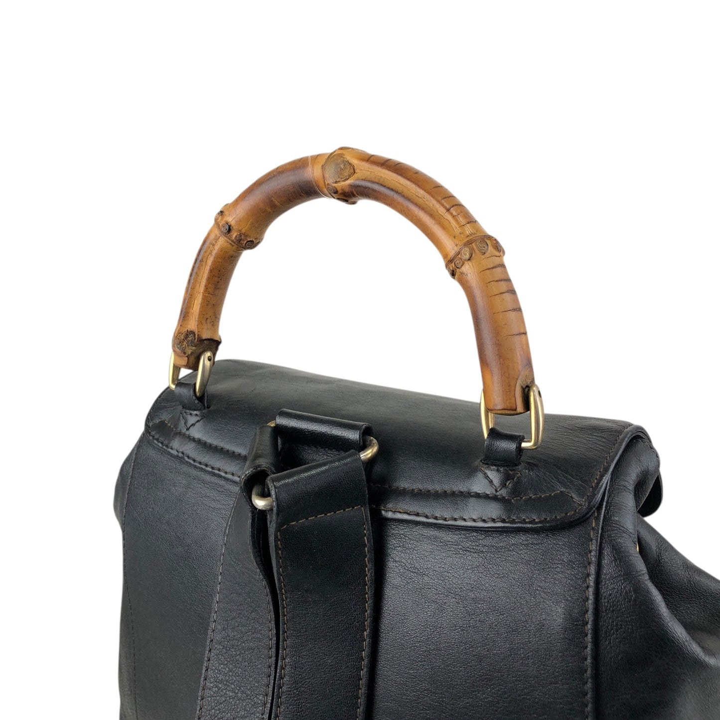 GUCCI Bamboo Backpack Black Vintage thtsm7