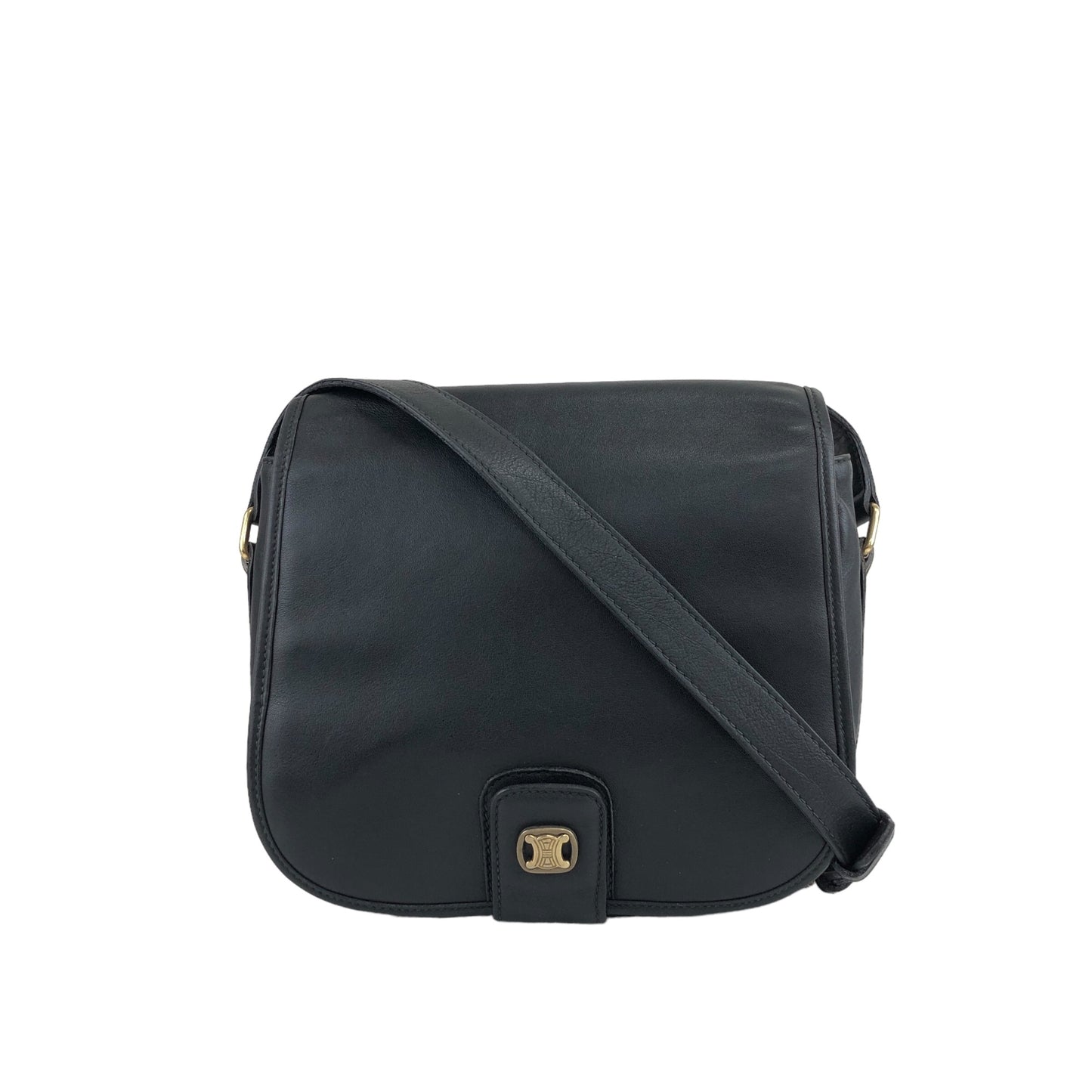 CELINE Blason Flap Shoulder bag Black Vintage xtipur