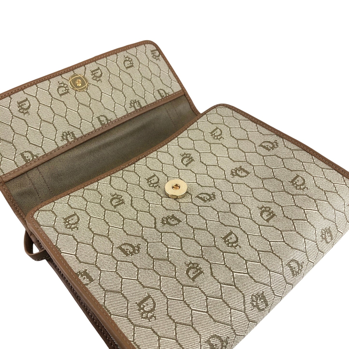 Christian Dior Honeycomb Pattern Shoulder bag Beige Vintage ygh7tx