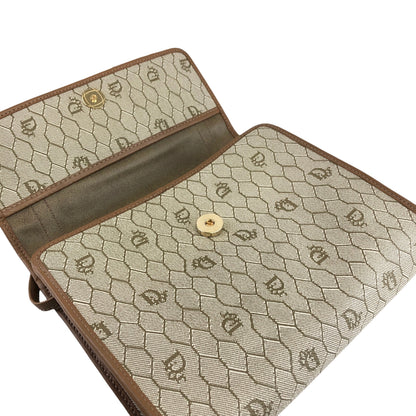 Christian Dior Honeycomb Pattern Shoulder bag Beige Vintage ygh7tx