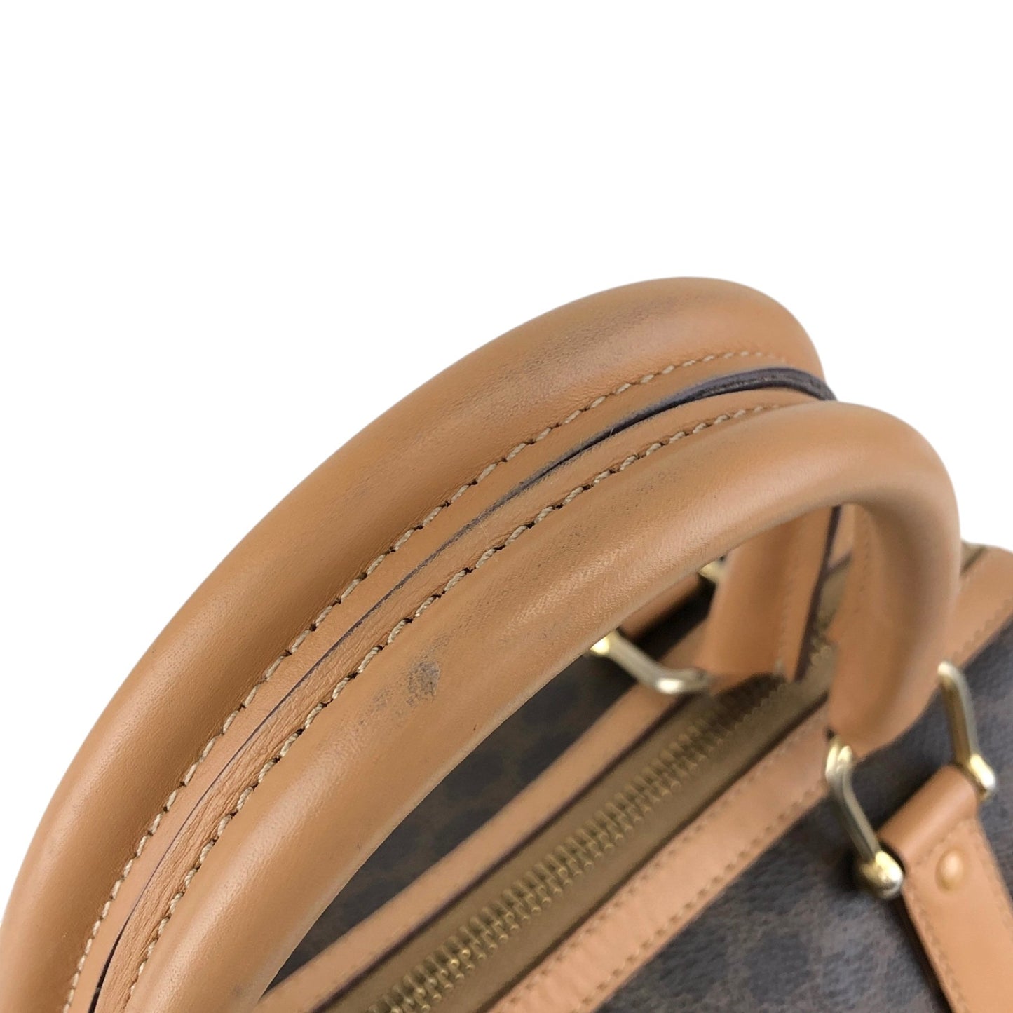 CELINE Macadam Small Boston bag Handbag Brown Vintage 2iu55c