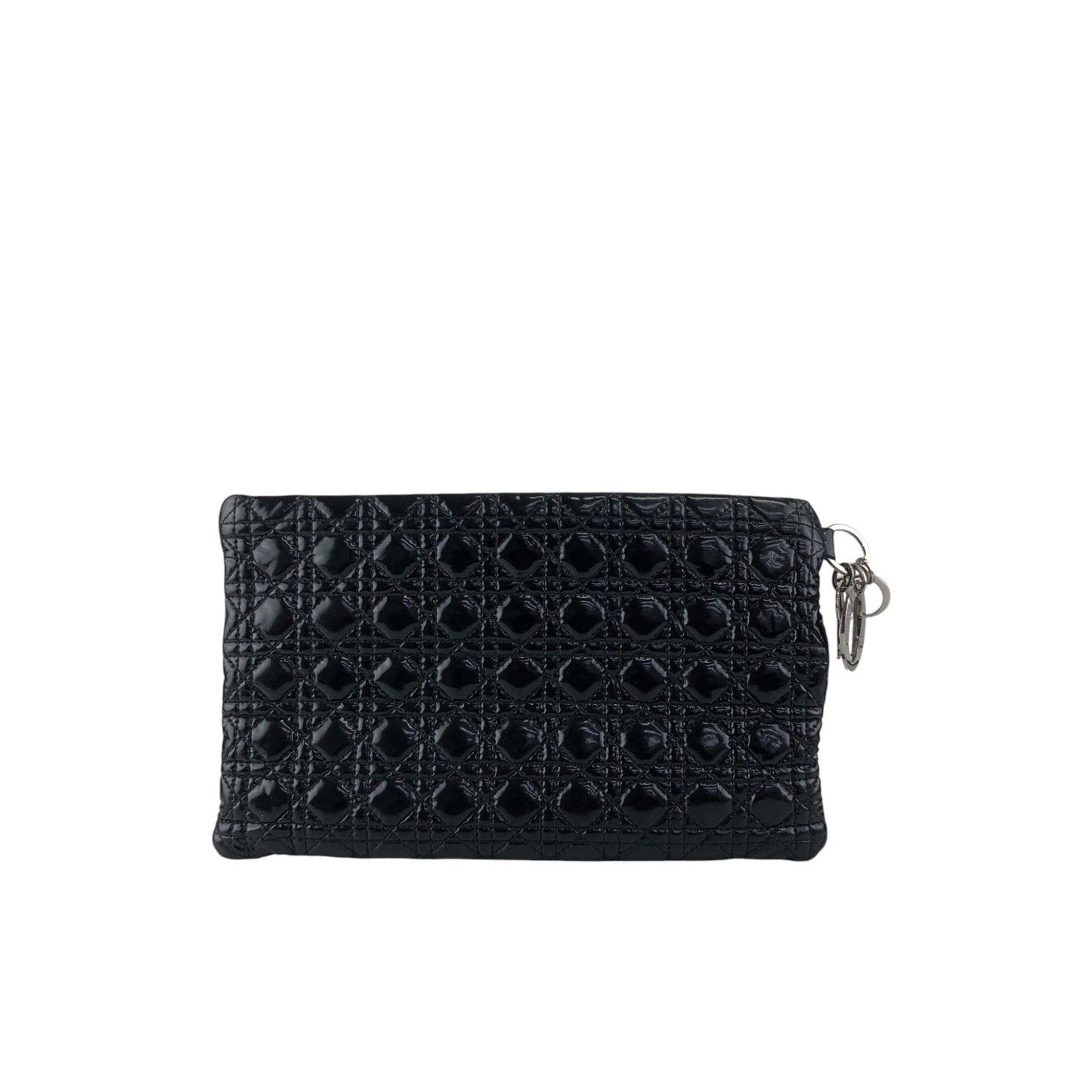 Christian Dior Cannage Logo Charm Handbag Black Vintage gk2smc