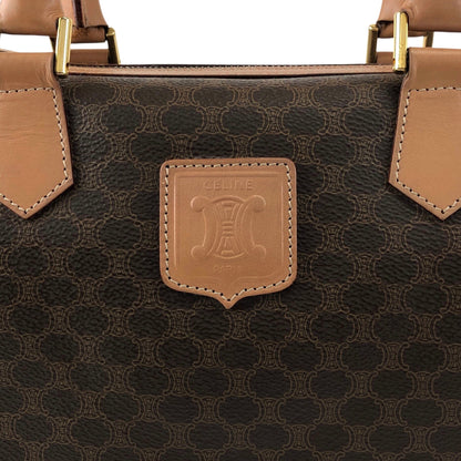 CELINE Macadam Blason Two-way Small Boston bag Shoulder bag Brown Vintage bxb7p7