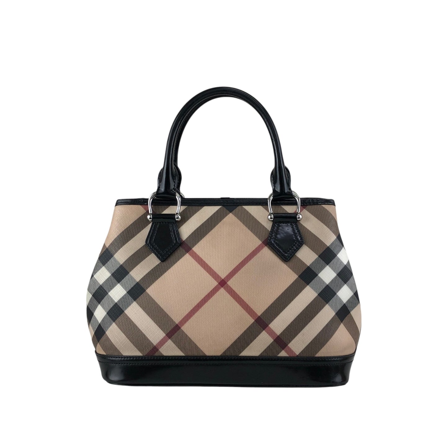 BURBERRY Check Handbag Beige Vintage y44p83