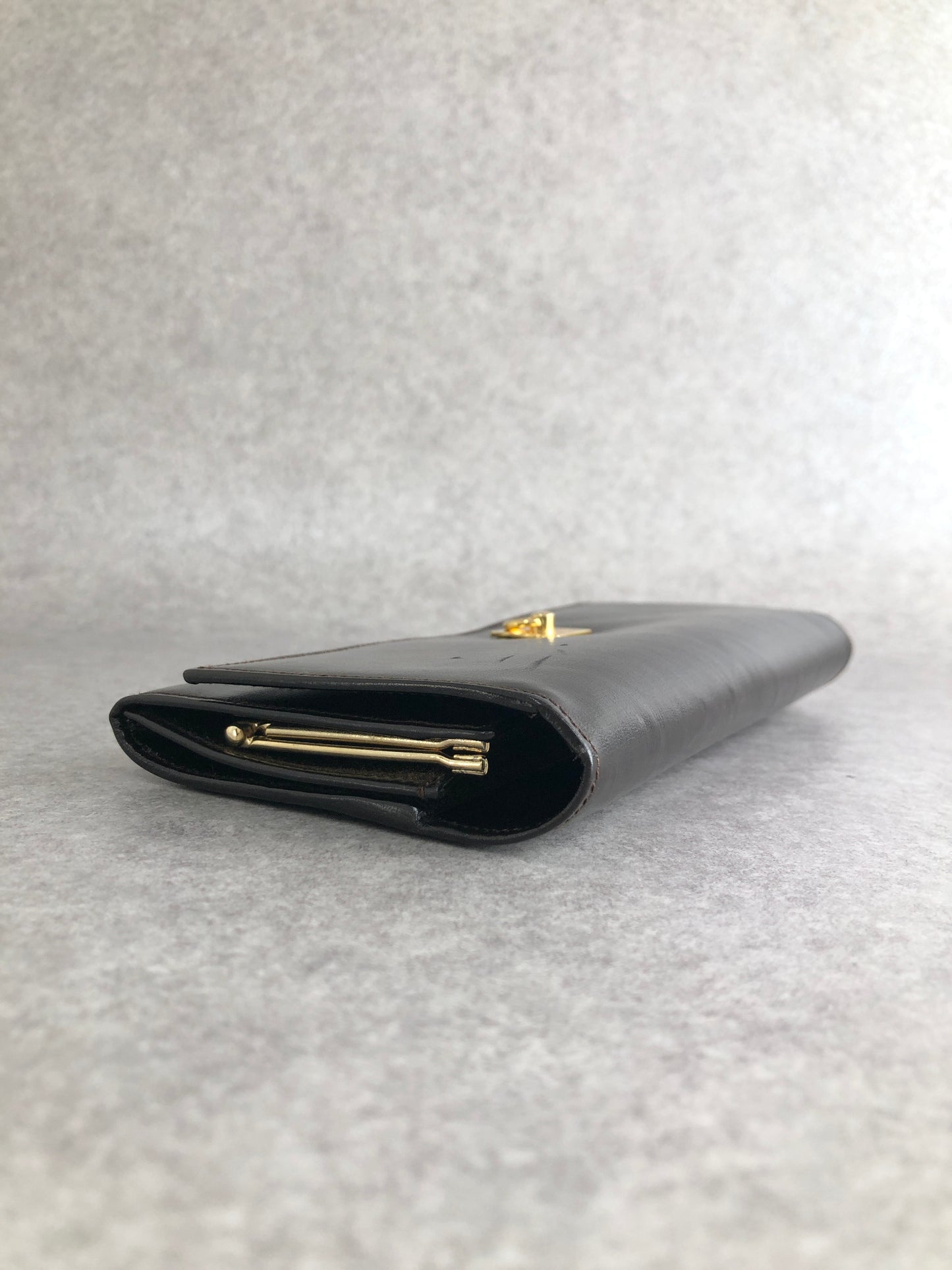 CELINE Gancini Long Wallet Black Vintage xfm7yd