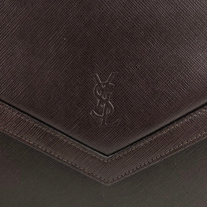 Yves Saint Laurent YSL Logo Two-way Handbag Shoulder bag Brown Vintage 5tf7xs