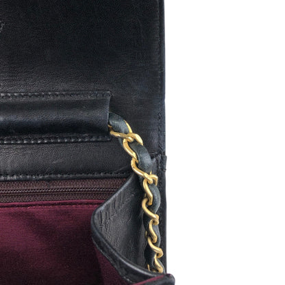 CHANEL Matelasse Coco Mark Turn Lock Chain Shoulder bag Black Vintage tjbcjh