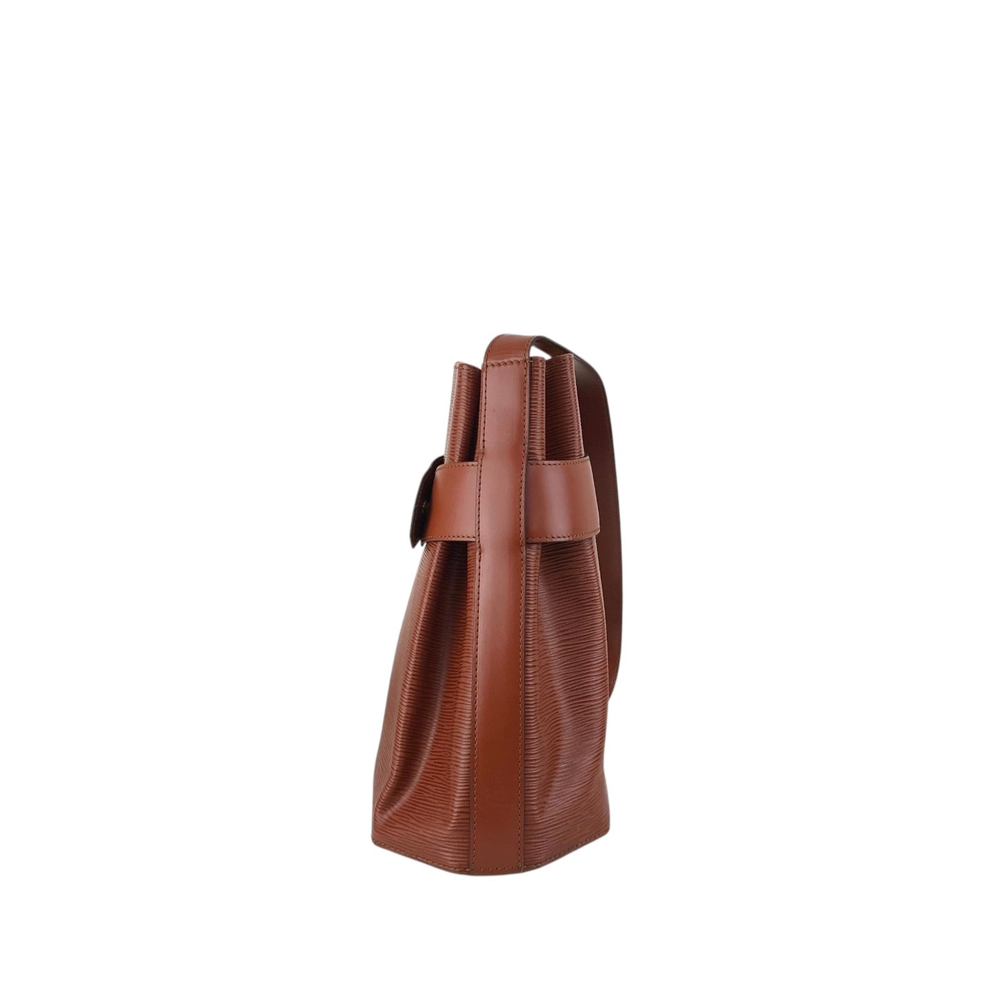LOUIS VUITTON Epi Drawstring Shoulder bag Brown Vintage t3tdjx